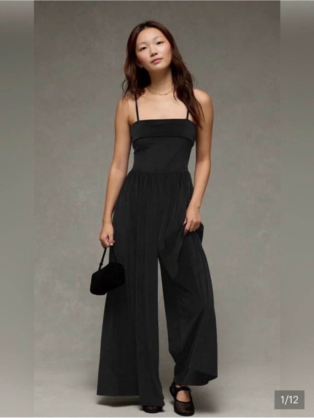 NWT American Eagle Black Velvet Jumpsuit